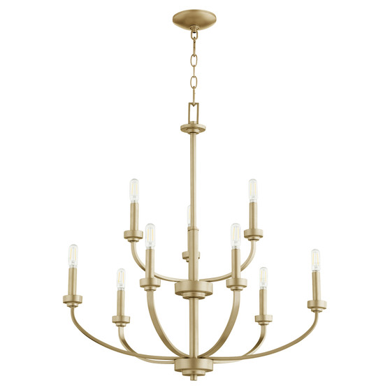Reyes 9 Light Chandelierelier Chandelier - Brass