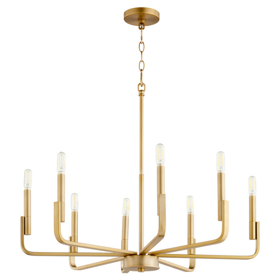 Tempo 8 Light Chandelier - Brass