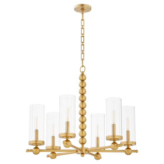 Lee Blvd 6 LightChandelier- Brass