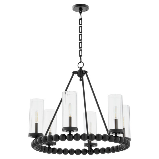 Lee Blvd 6 Light Ring Chandelier - Black
