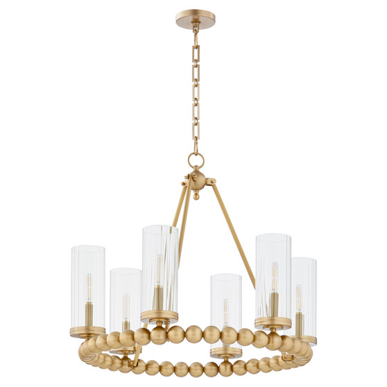 Lee Blvd 6 Light Ring Chandelier - Brass