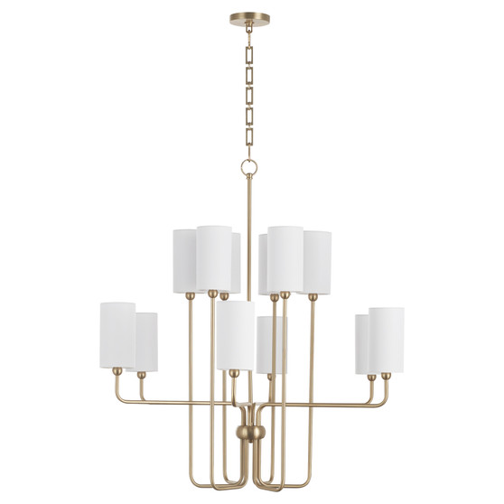Charlotte 12 Light Chandelier - Brass