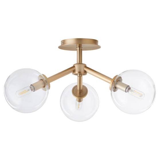 Rovi 3 Light Ceiling Mount - Brass
