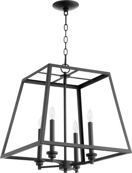 18" 4 Light Damp Pendant - Black