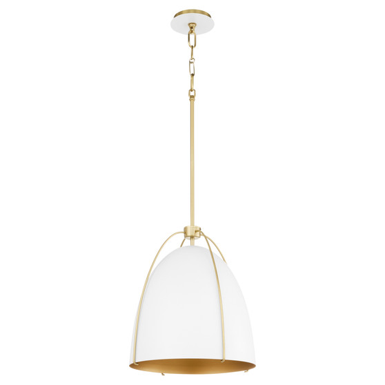 Jamie 15" Egg 1 Light Pendant - Studio White