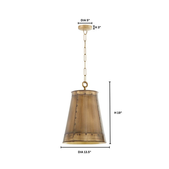 Artisan 14" 3 Light Pendant - Brass