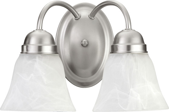 2 Light Faux Alabaster Wall Mount - Nickel