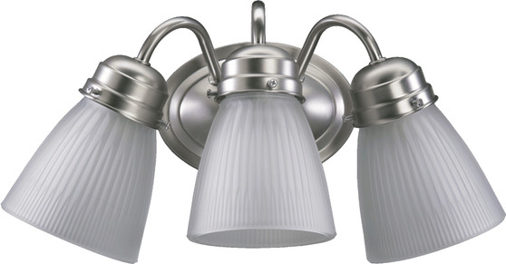 3 Light Wall Mount with Frost Glass - Nickel