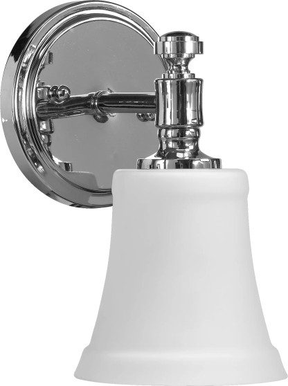 1 Light Satin Opal Wall Mount - Chrome
