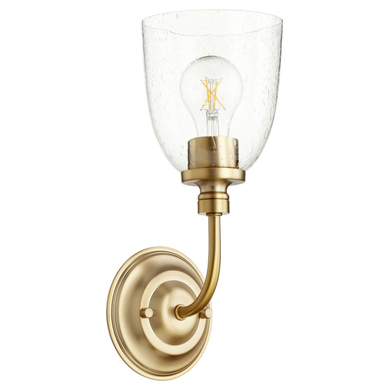 Rossington Clear Seeded Wall Mount- Brass