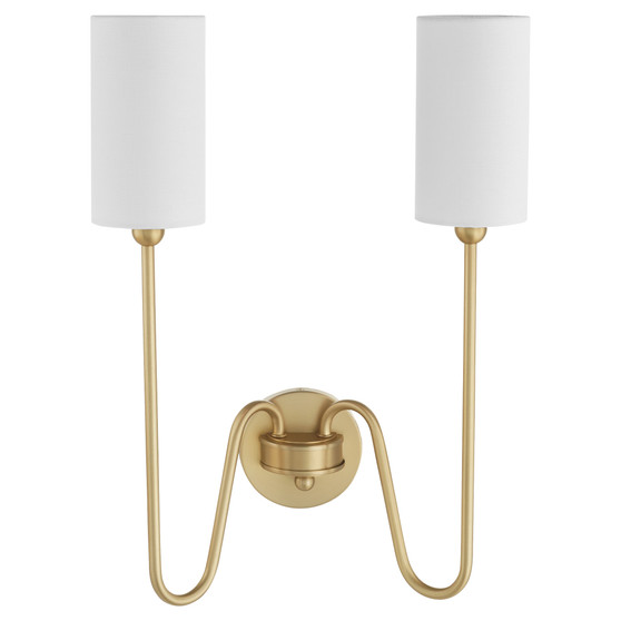 Charlotte 2 Light Wall Mount - Brass