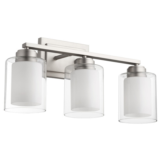 3 Light Clear Opal Vanity - Nickel