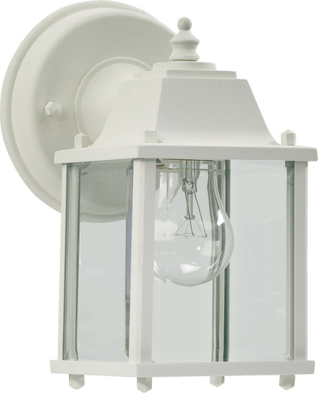 1 Light Cast Aluminum Box Lantern - White