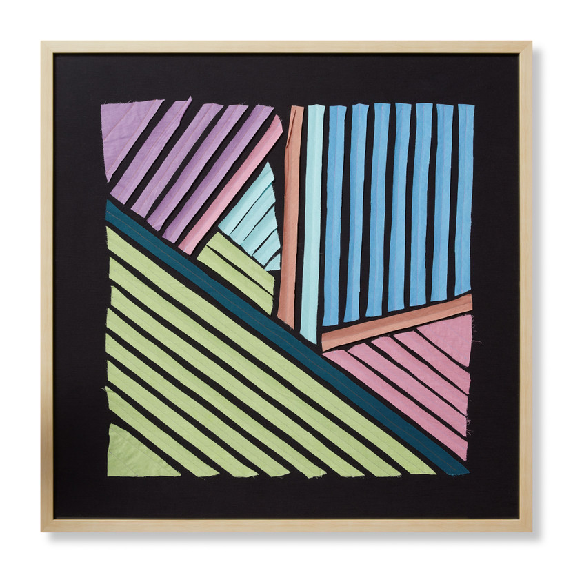 Loloi Unbiased Tape Black  Multi 3-4 X 3-4 Wall Art