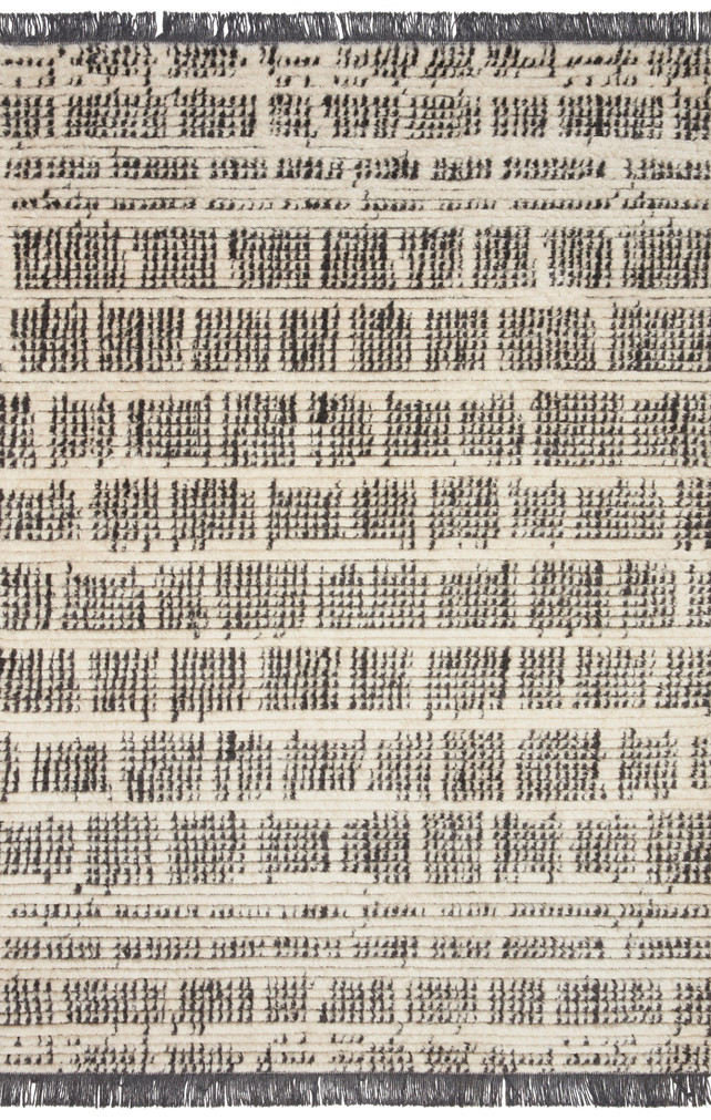 Chris Loves Julia x Loloi Alice Cream  Charcoal 18 x 18 Sample Rug (1)