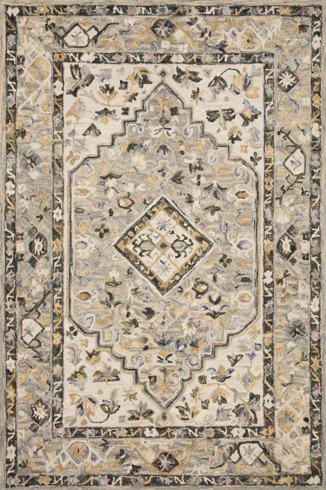 Loloi II Beatty Grey  Ivory 18 x 18 Sample Rug