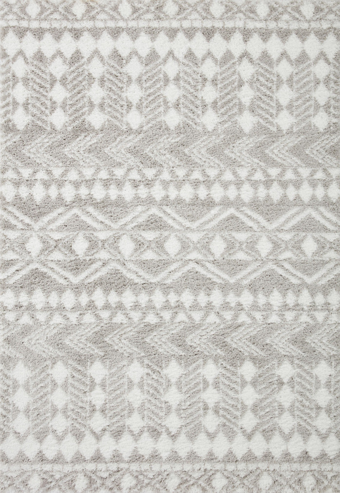 Loloi II Bliss Shag Grey  White 18 x 18 Sample Rug (1)