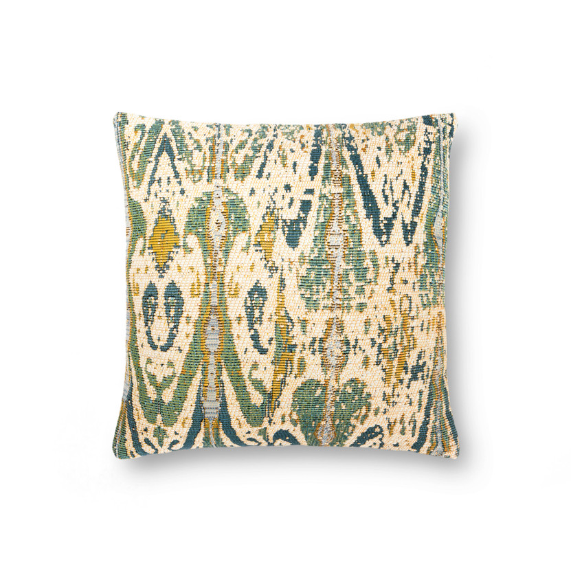 Loloi II P0878 Green  Multi 18 x 18 Cover wDown Pillow