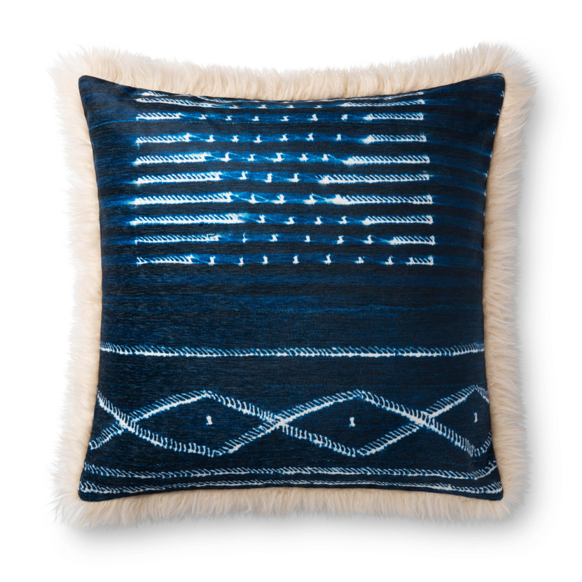 Loloi P0786 Multi  Ivory 22 x 22 Cover wDown Pillow