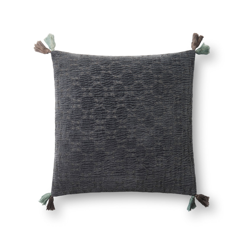 Loloi P0568 Charcoal 18 x 18 Cover wDown Pillow