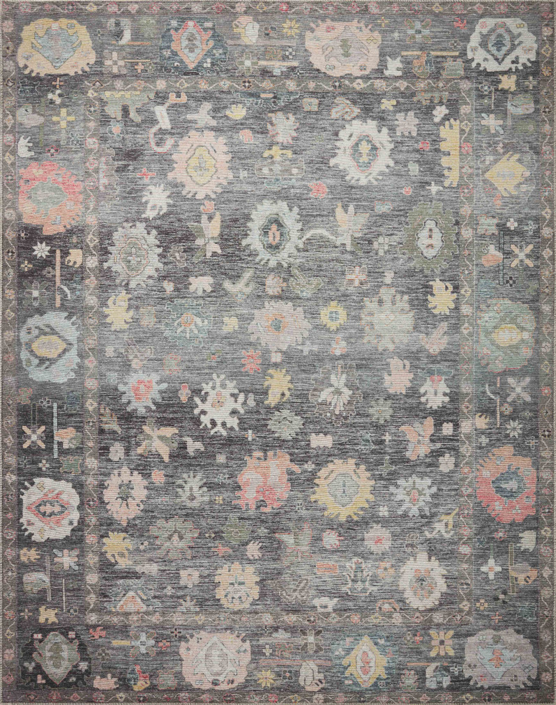 Loloi II Elysium Charcoal  Multi 18 x 18 Sample Rug
