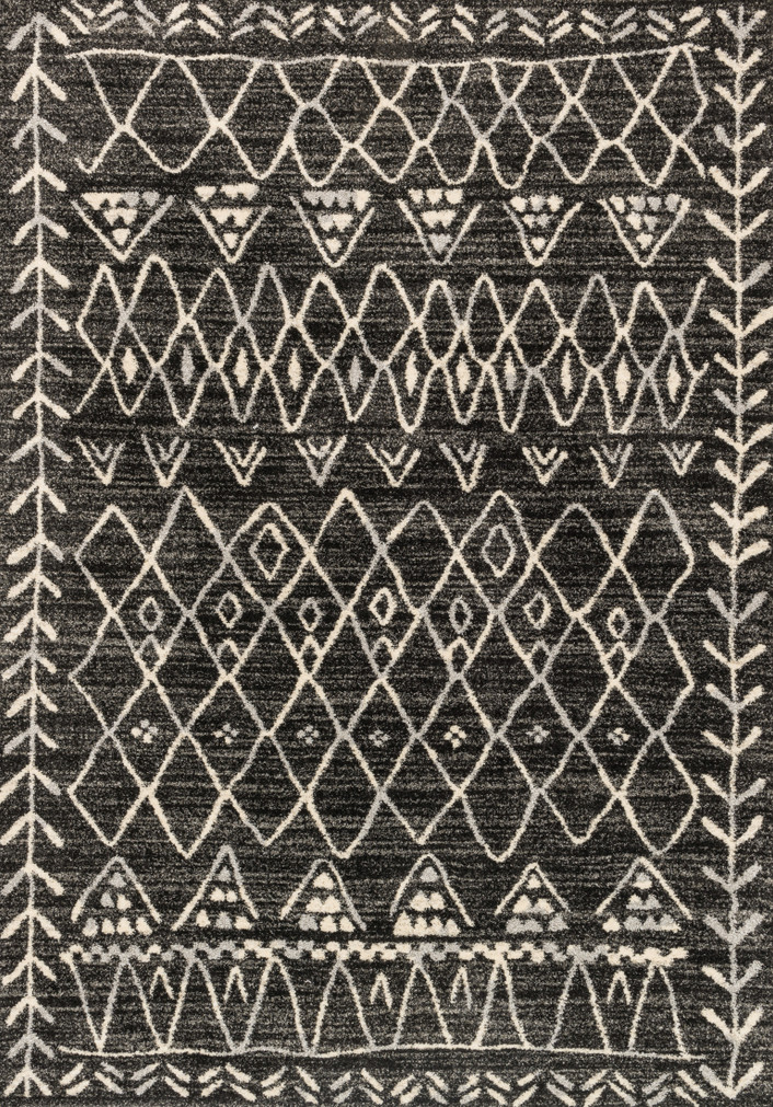 Loloi Emory Black  Ivory 18 x 18 Sample Rug (1)