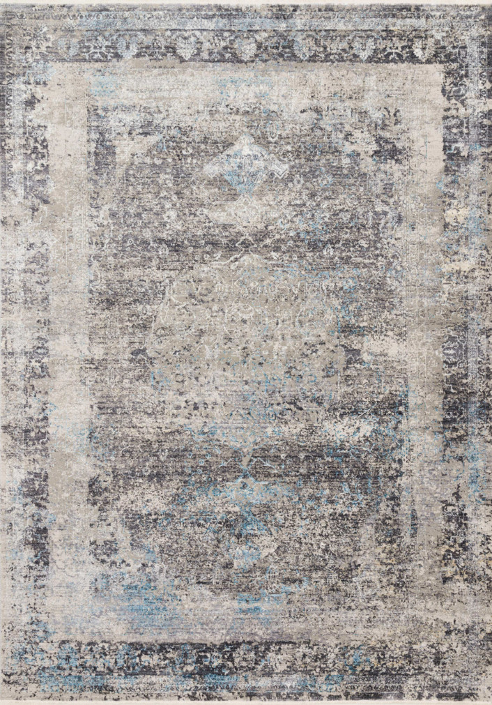Loloi Franca Charcoal  Sky 18 x 18 Sample Rug
