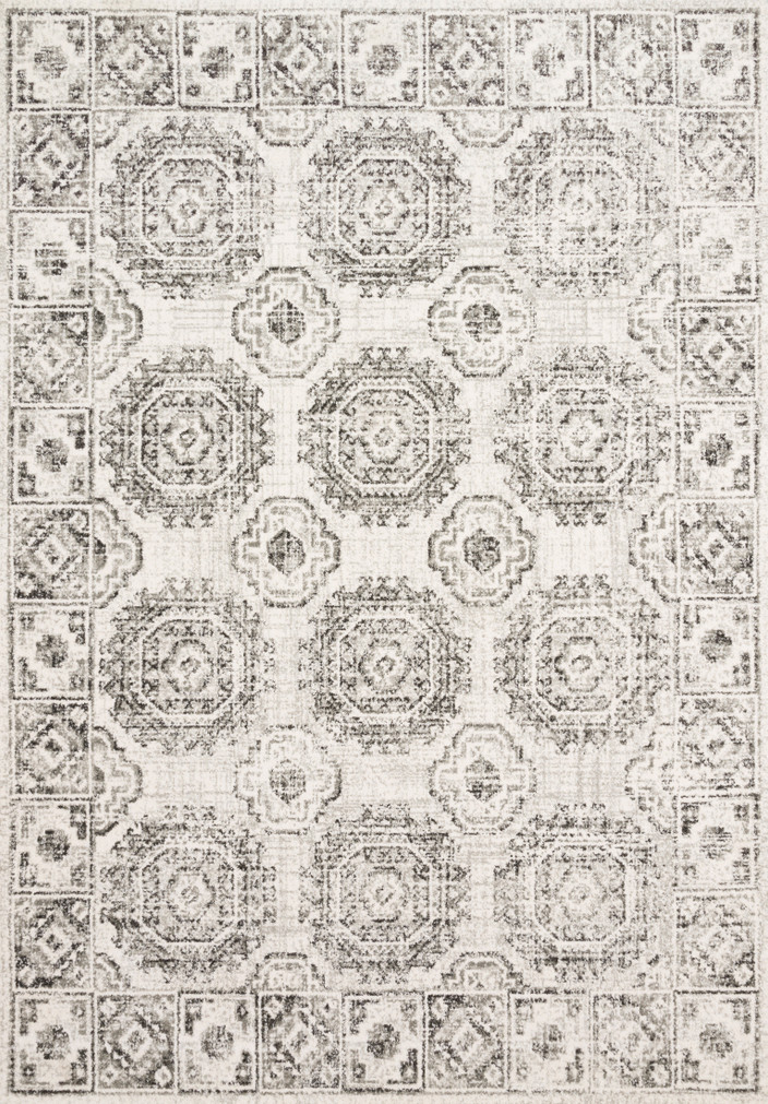 Loloi II Joaquin Ivory  Charcoal 18 x 18 Sample Rug