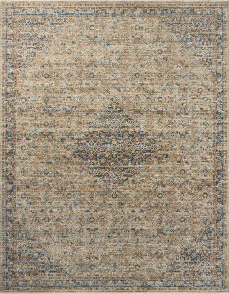 Loloi Heritage Sage  Navy 18 x 18 Sample Rug