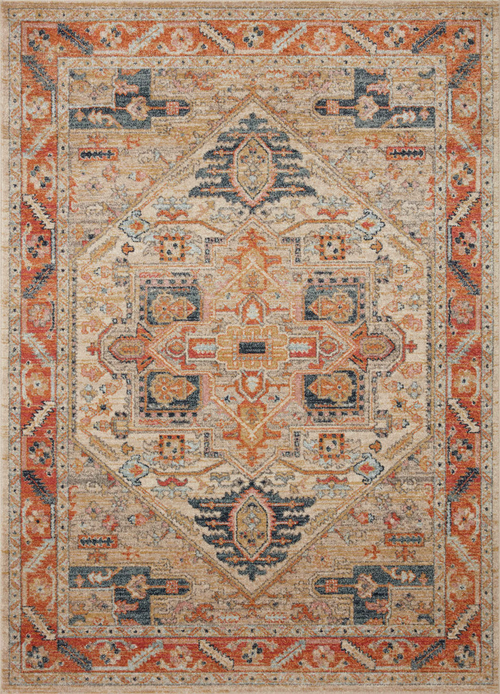 Loloi II Jocelyn Sand  Multi 18 x 18 Sample Rug