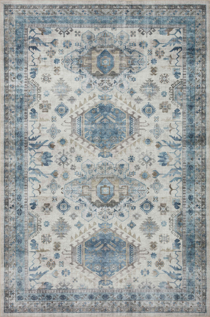 Loloi II Heidi Ivory  Ocean 18 x 18 Sample Rug