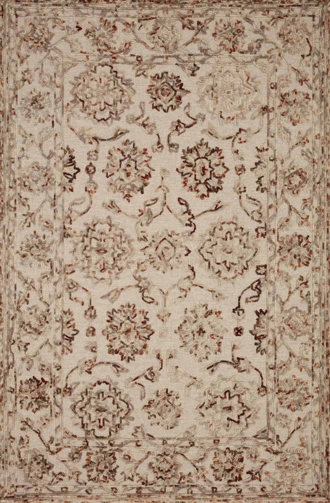 Loloi II Halle Taupe  Rust 18 x 18 Sample Rug