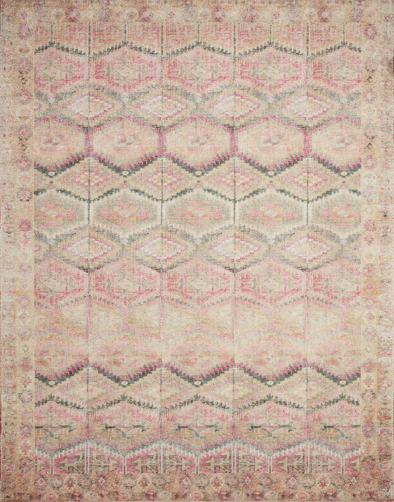 Loloi II Layla Pink  Lagoon 18 x 18 Sample Rug