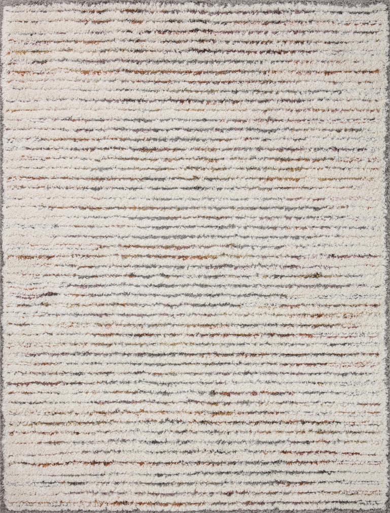 Loloi Levitt Shag Ivory  Multi 18 x 18 Sample Rug