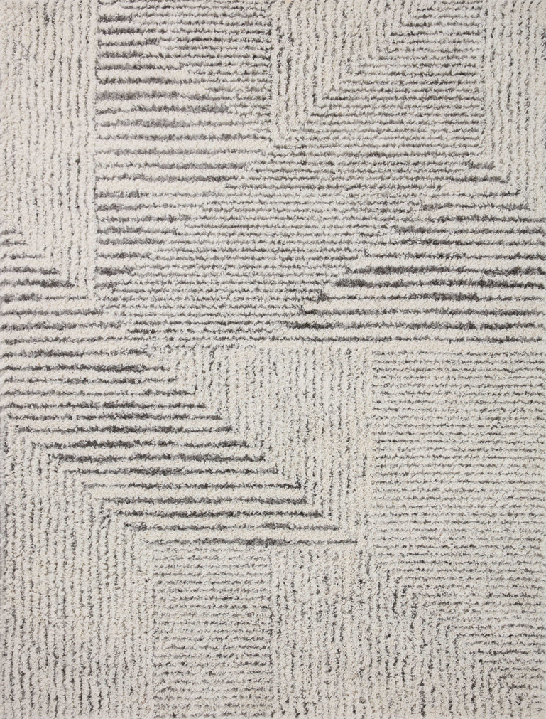 Loloi Levitt Shag Ivory  Grey 18 x 18 Sample Rug