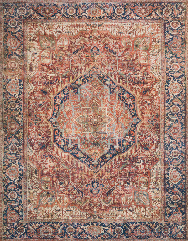 Loloi II Layla Red  Navy 18 x 18 Sample Rug