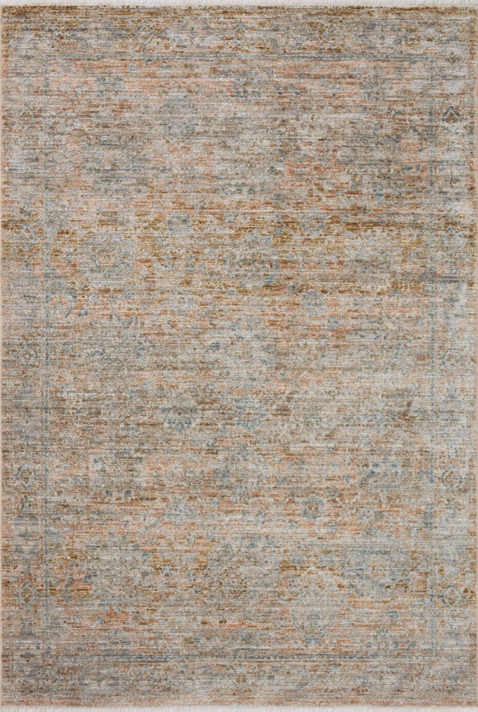Jean Stoffer x Loloi Katherine Terracotta  Smoke 18 x 18 Sample Rug
