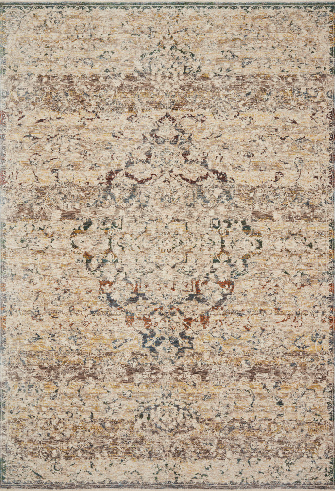 Loloi Lourdes Ivory  Multi 18 x 18 Sample Rug
