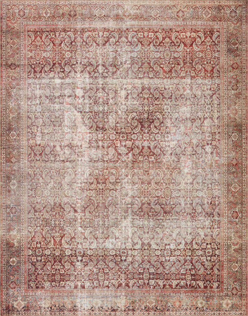 Loloi II Layla Cinnamon  Sage 18 x 18 Sample Rug