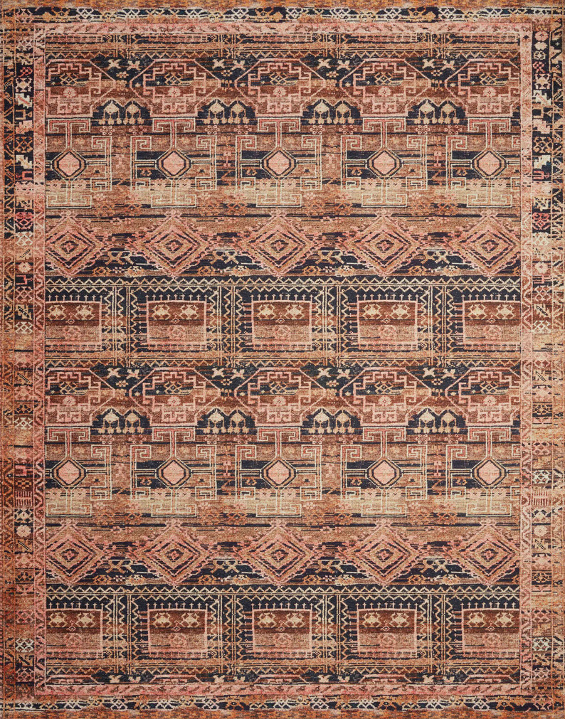 Loloi II Layla Mocha  Blush 18 x 18 Sample Rug