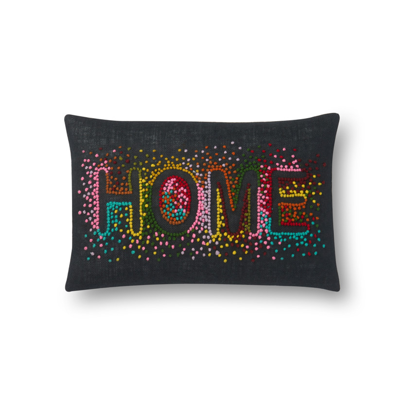Loloi P0560 Black  Multi 13 x 21 Cover Only Pillow