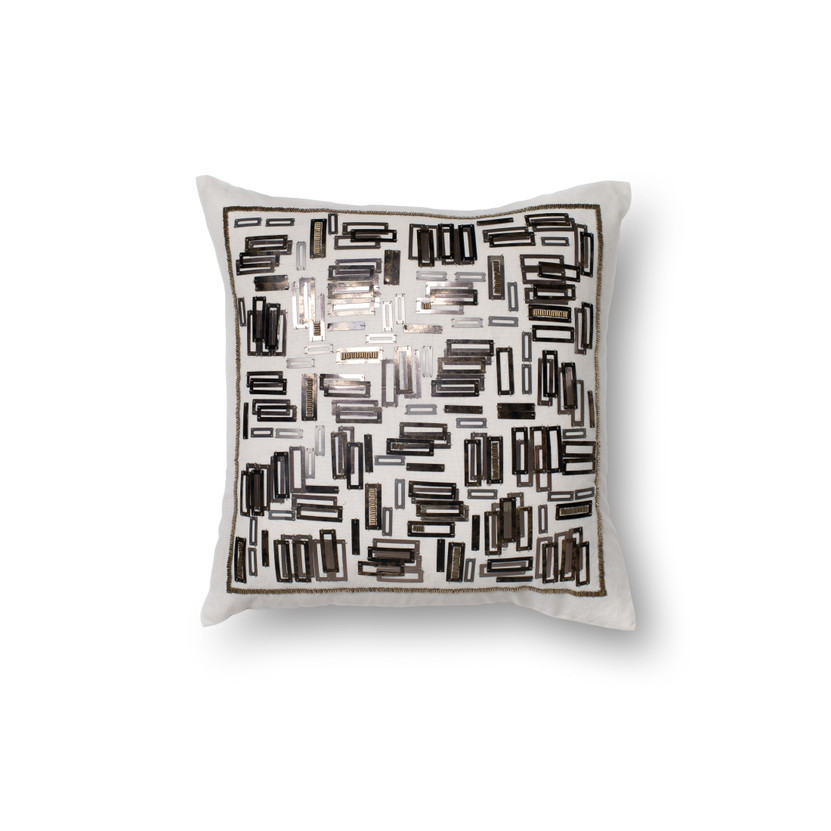 Loloi P0196 White  Gold 18 x 18 Cover Only Pillow