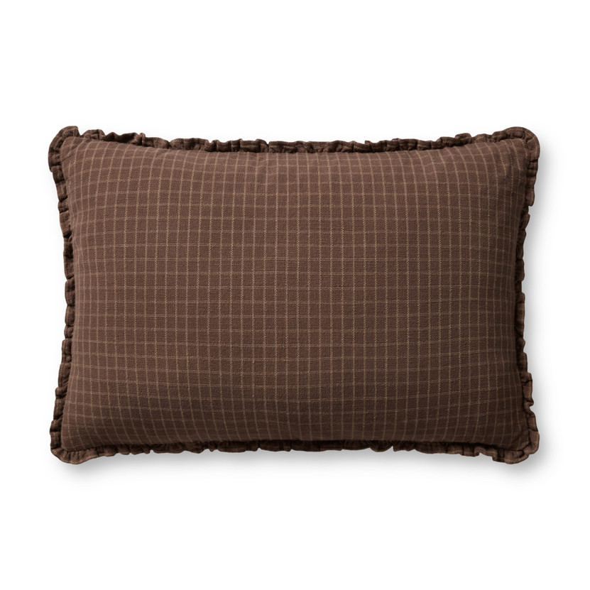 Chris Loves Julia x Loloi Dinah Chocolate  Latte 16 x 26 Cover Only Pillow