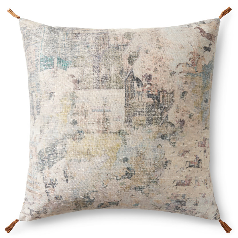 Loloi LFP0017 Beige  Multi 36W x 36D x 6H Pillow