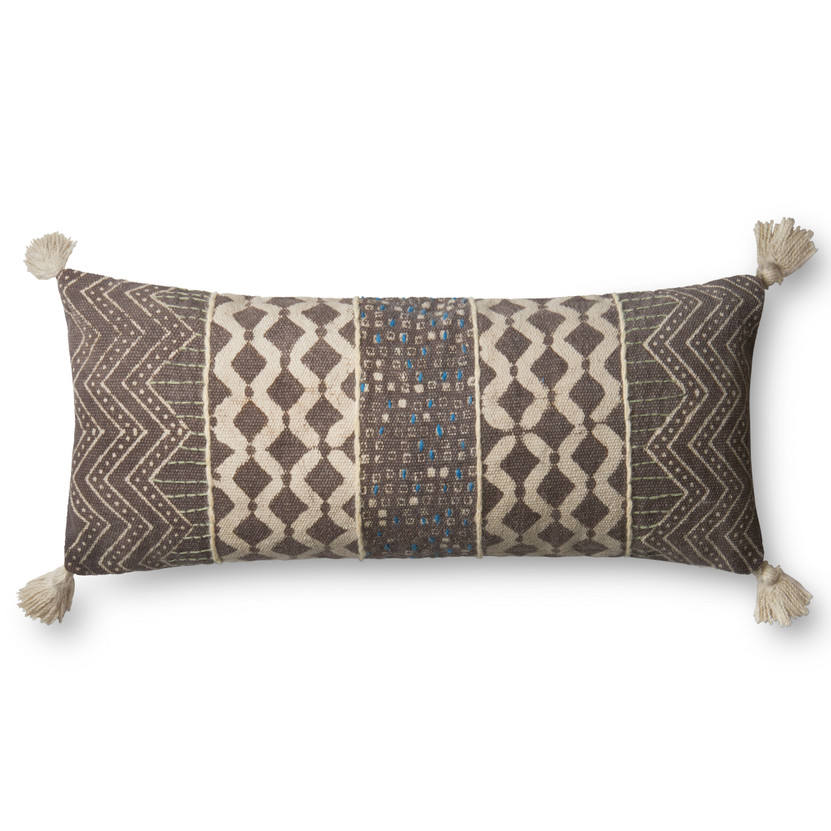 Loloi P0607 Grey  Multi 13 x 35 Cover wPoly Pillow