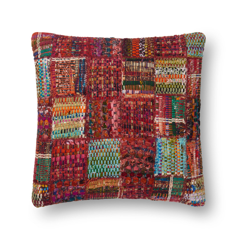 Loloi P0535 Red  Multi 13 x 21 Cover wPoly Pillow