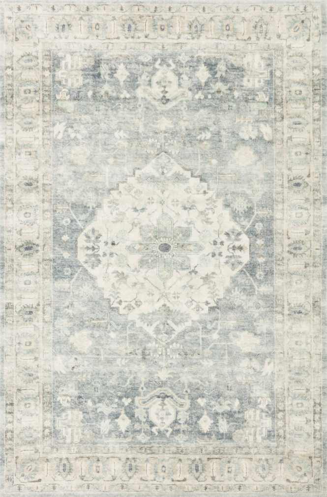 Loloi II Rosette Denim  Fog 18 x 18 Sample Rug