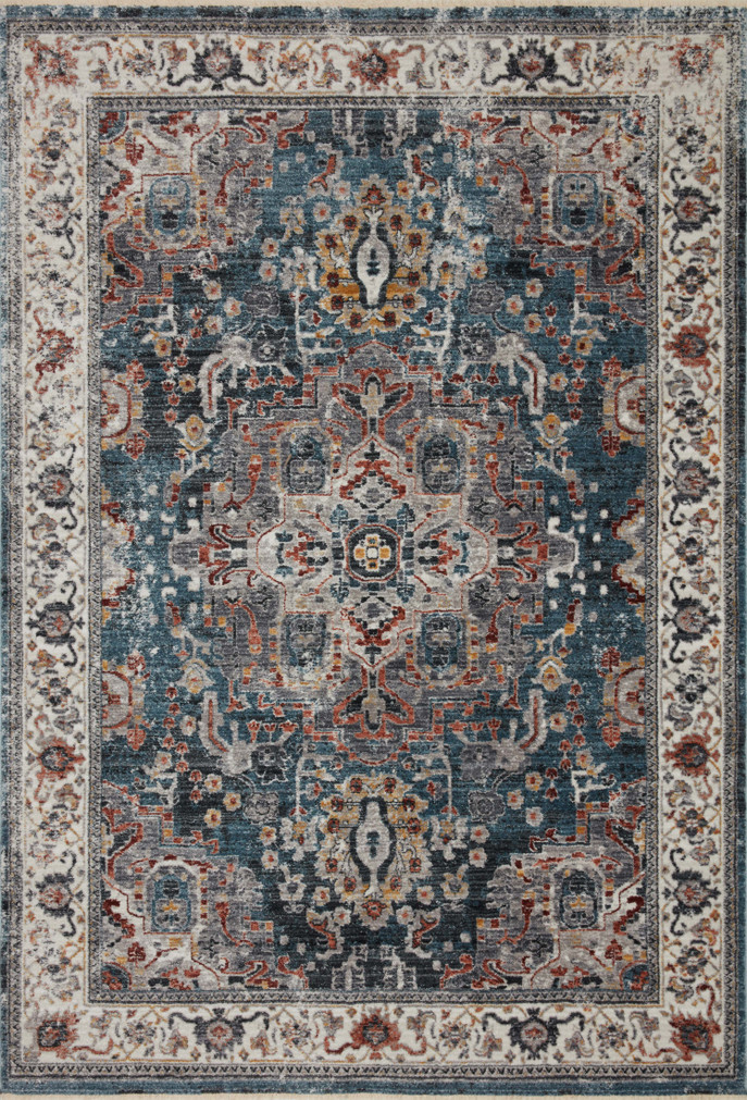 Loloi II Samra Slate  Multi 18 x 18 Sample Rug