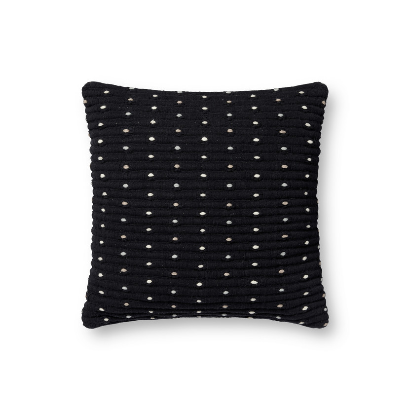 Loloi II PLL0118 Black 18 x 18 Cover wPoly Pillow