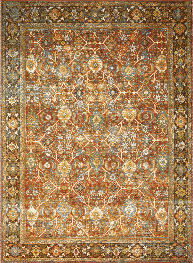 Loloi II Sebastian Red  Multi 18 x 18 Sample Rug